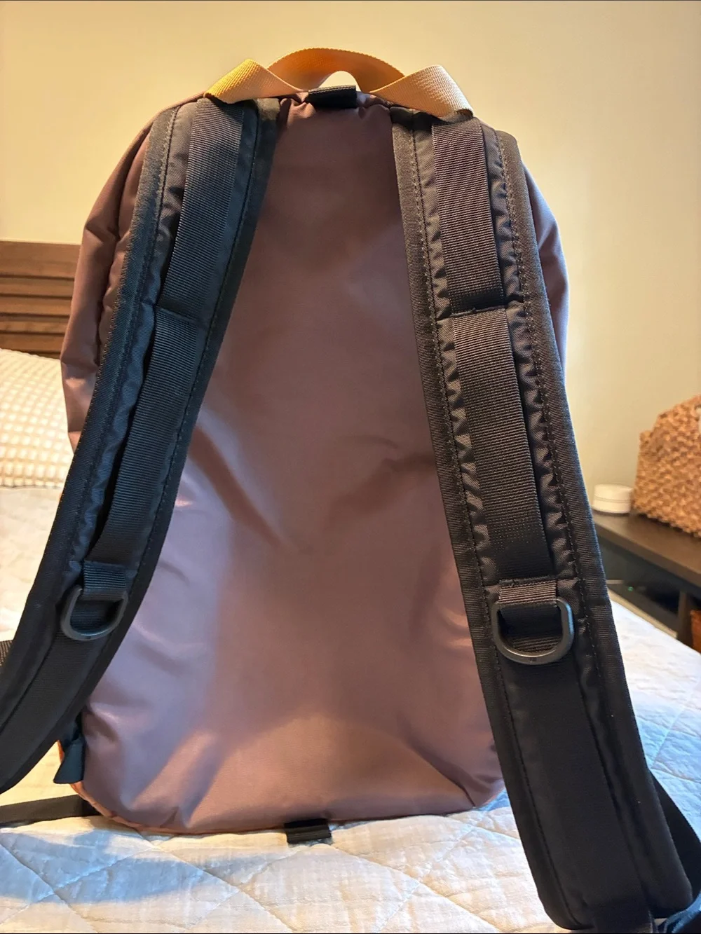 Topo Designs Orange and Mauve Two-Tone Light Pack Backpack